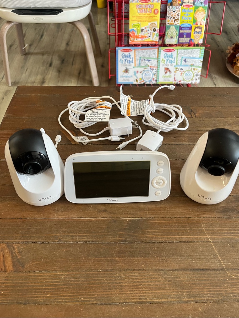 VAVA White Baby Monitor Camera with Handheld Display